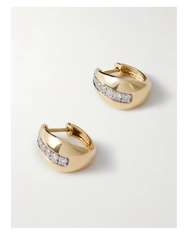 Stone & Strand Pistachio Creolen Aus 10 Karat Gold Mit Diamanten Gold