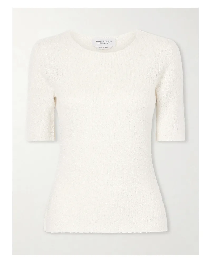 Gabriela Hearst Valentia Knitted Silk T-shirt - Off-white Off-white