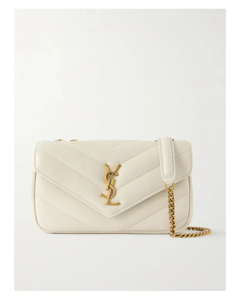 Saint Laurent Loulou Quilted Leather Shoulder Bag - Cream Cream