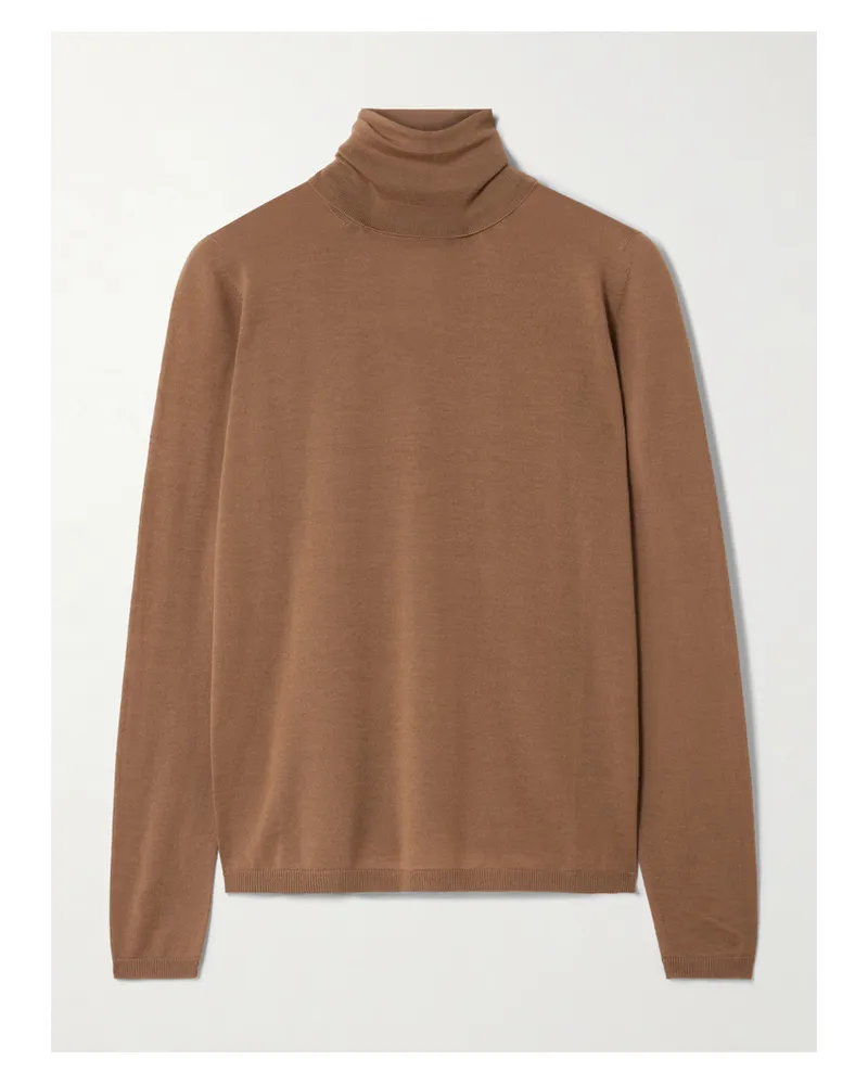 Max Mara Saluto Rollkragenpullover Aus Wolle - Braun Braun
