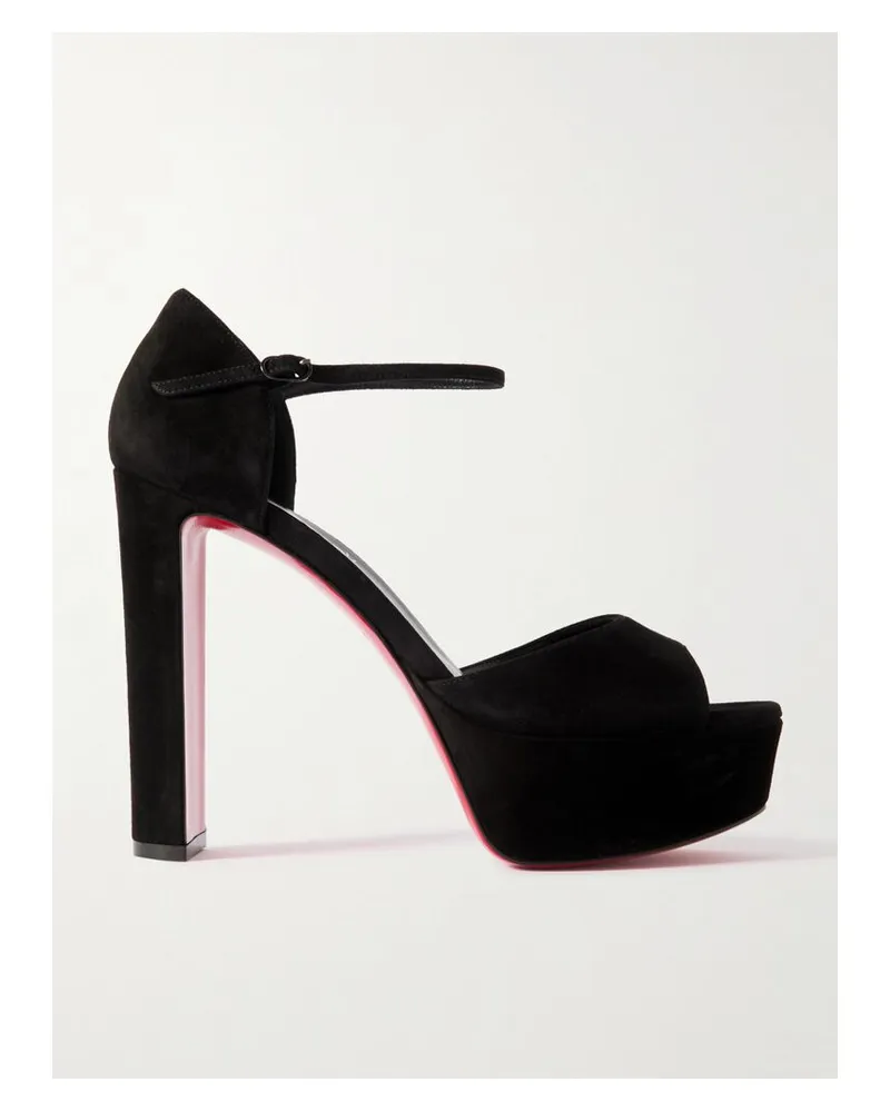 Christian Louboutin Sandaloo Sandalen Aus Veloursleder - Schwarz Schwarz