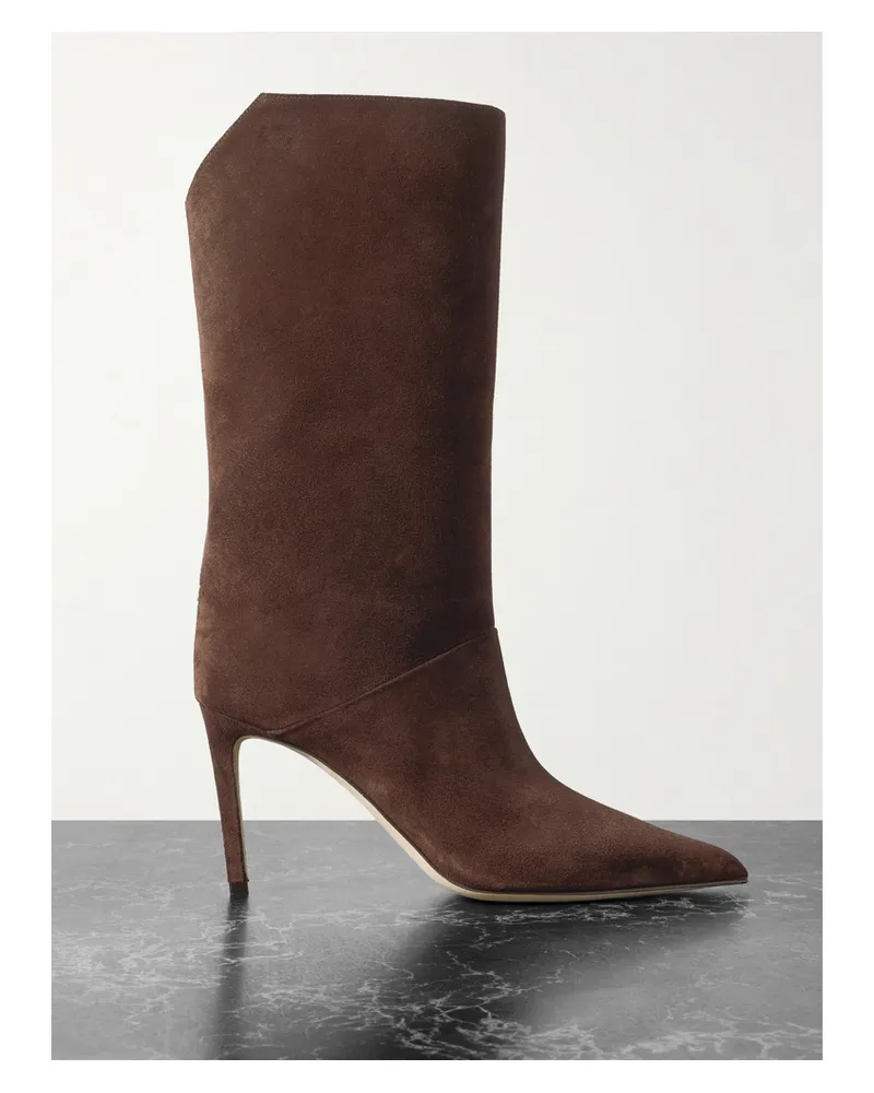 Jimmy Choo Beren 85 Stiefel Aus Veloursleder - Braun Braun