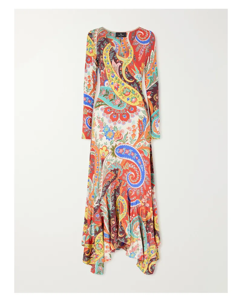 Etro Ruffled Paisley-print Jersey Maxi Dress - Multi Multi