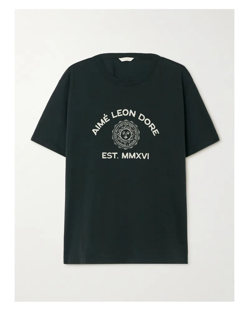 Aimé Leon Dore Printed Cotton-jersey T-shirt - Black Black