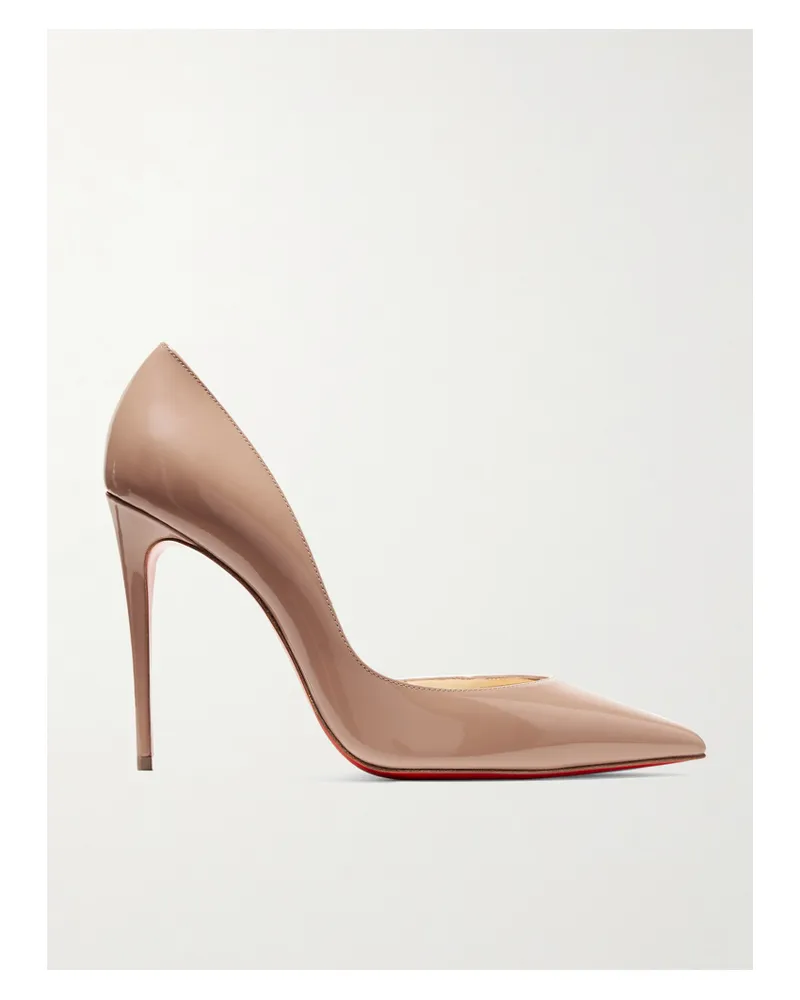 Christian Louboutin Iriza 100 Patent-leather Pumps - Neutrals Neutrals