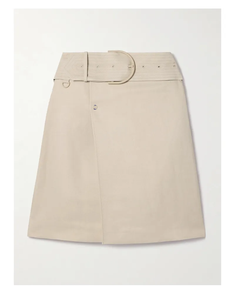 Burberry Rock aus Twill mit Gürtel Creme