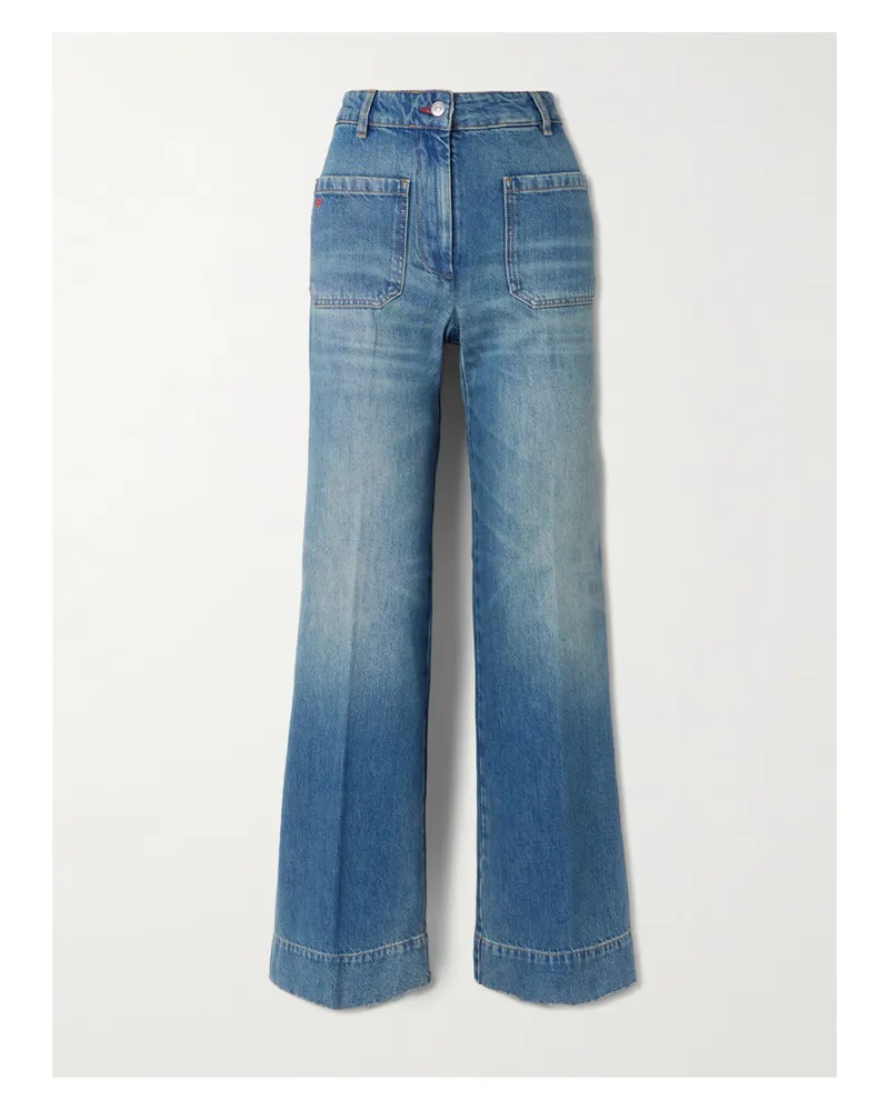 Victoria Beckham Alina Hoch Sitzende Jeans Mit Weitem Bein - Blau Blau