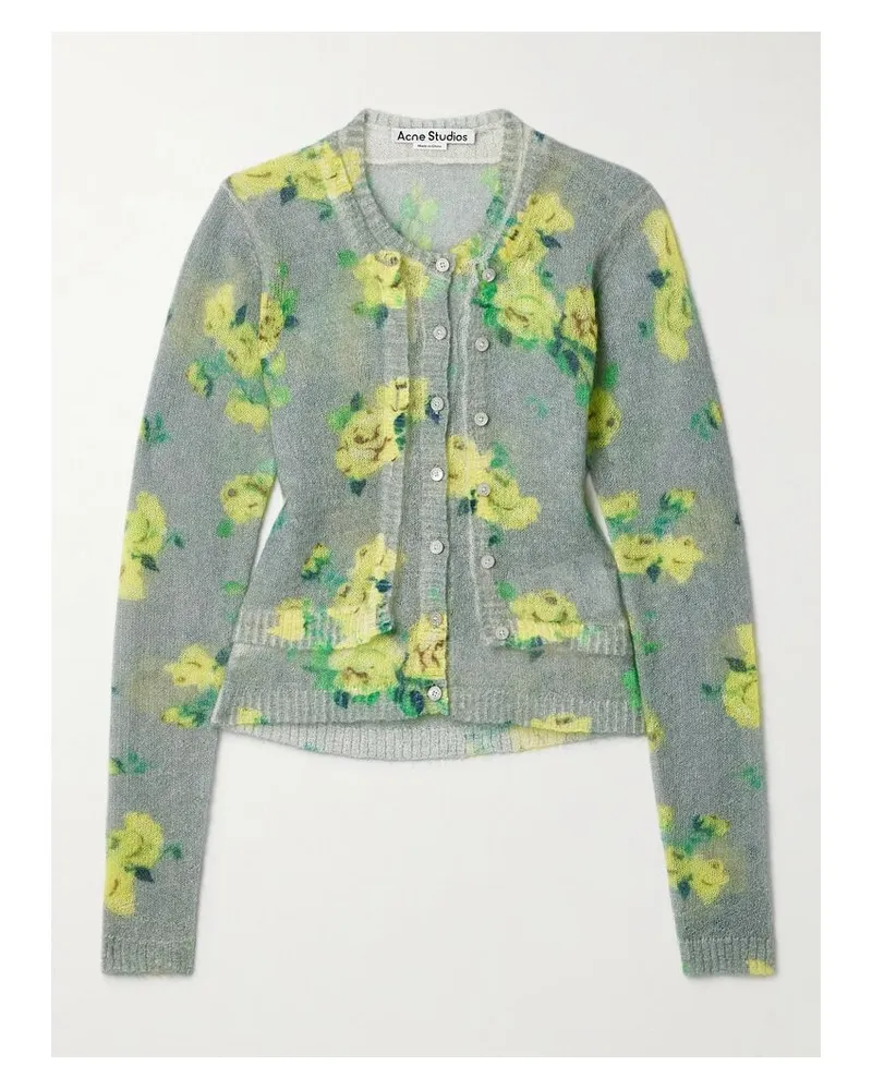 Acne Studios Mehrlagiger Pullover Aus Einer Mohairmischung Mit Blumenprint - Grau Grau