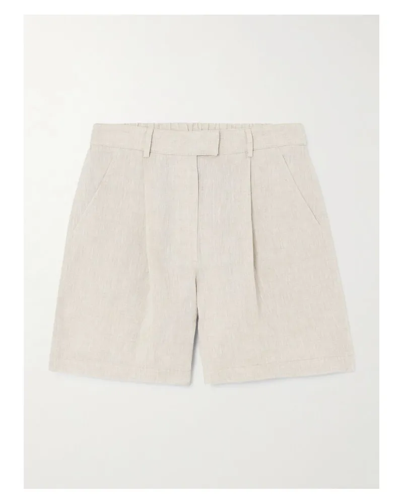 Brunello Cucinelli Shorts Aus Leinen Mit Bundfalten - Neutral Neutral