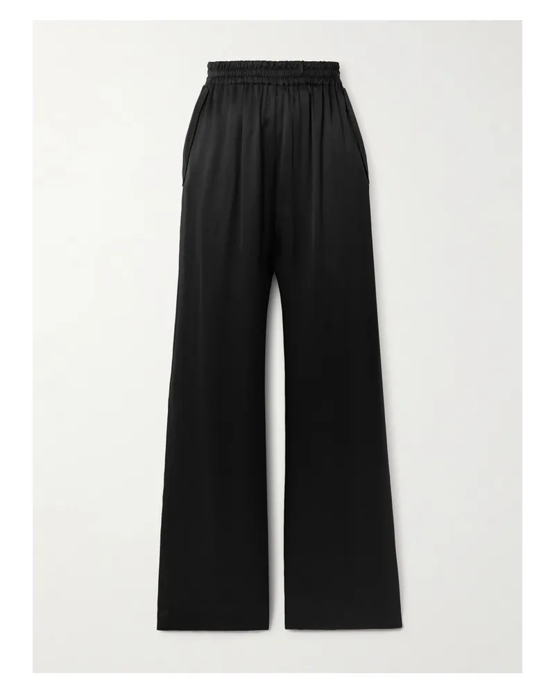 WARDROBE.NYC Hose Mit Weitem Bein Aus Seidensatin - Schwarz Schwarz