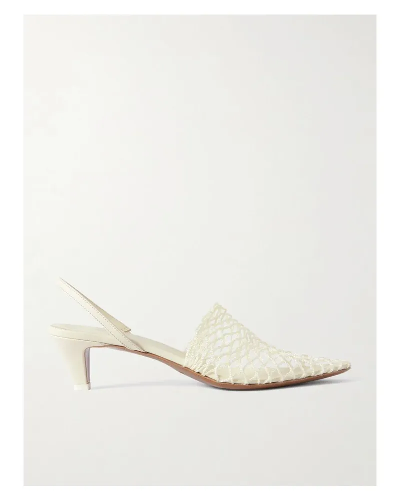 NEOUS Acantho Slingback-pumps Aus Leder Und Netzmaterial - Creme Creme