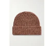 Beanie Aus Geripptem Kaschmir - Braun