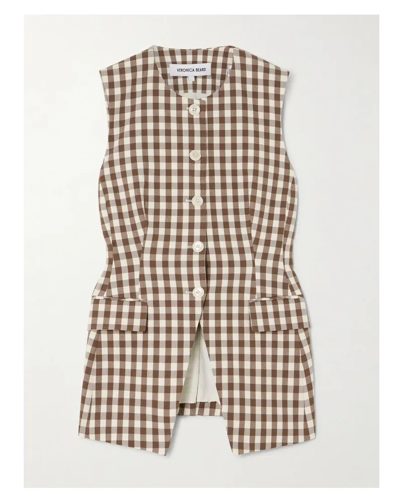 Veronica Beard Lois Weste Aus Seersucker Aus Einer Baumwollmischung Mit Gingham-karo - Braun Braun