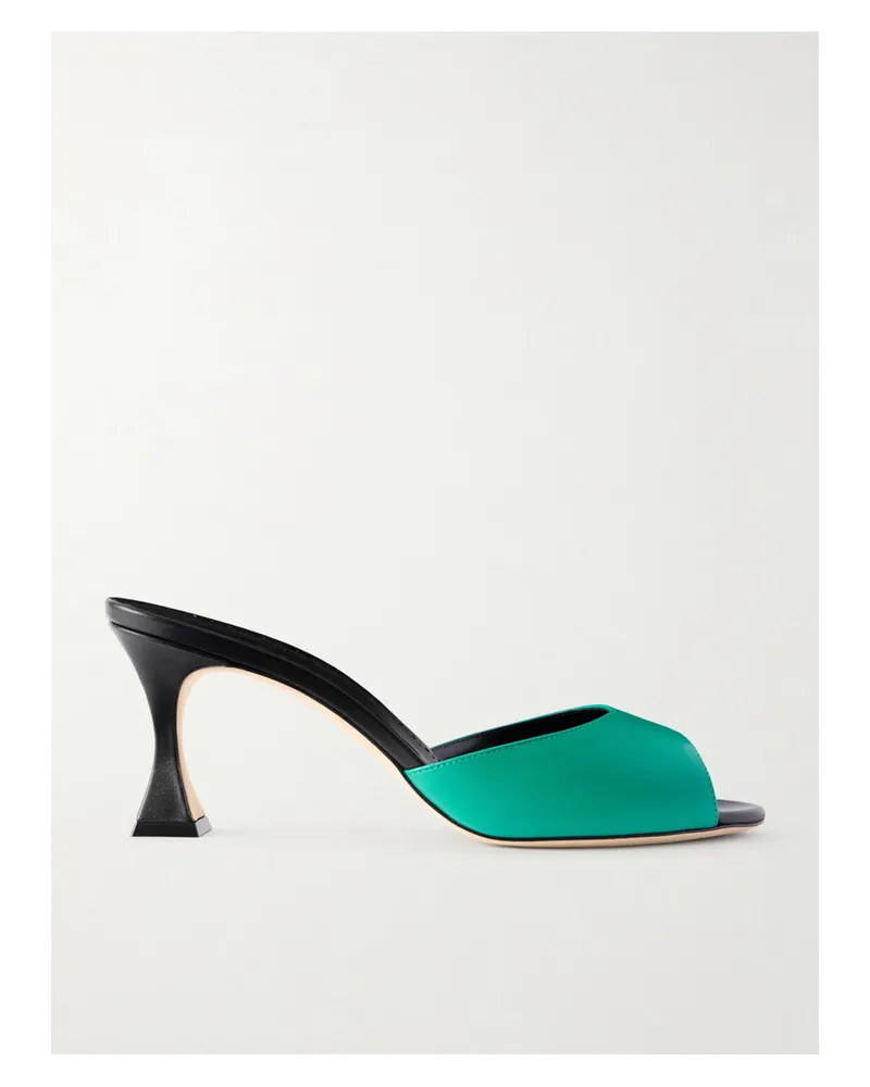 Manolo Blahnik Jadaron 70 Mules Aus Leder - Grün Grün