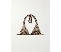 Leopard-print Halterneck Bikini Top - Animal Print