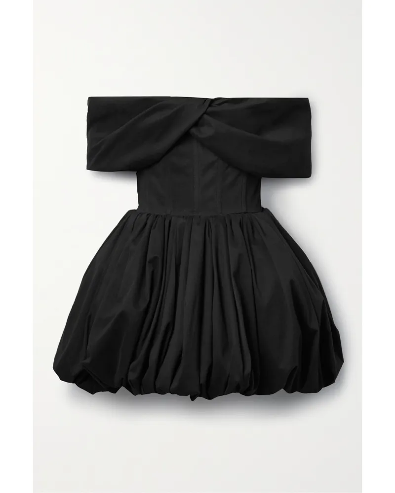 Brandon Maxwell Pippa Schulterfreies Minikleid Aus Popeline Aus Einer Baumwollmischung - Schwarz Schwarz