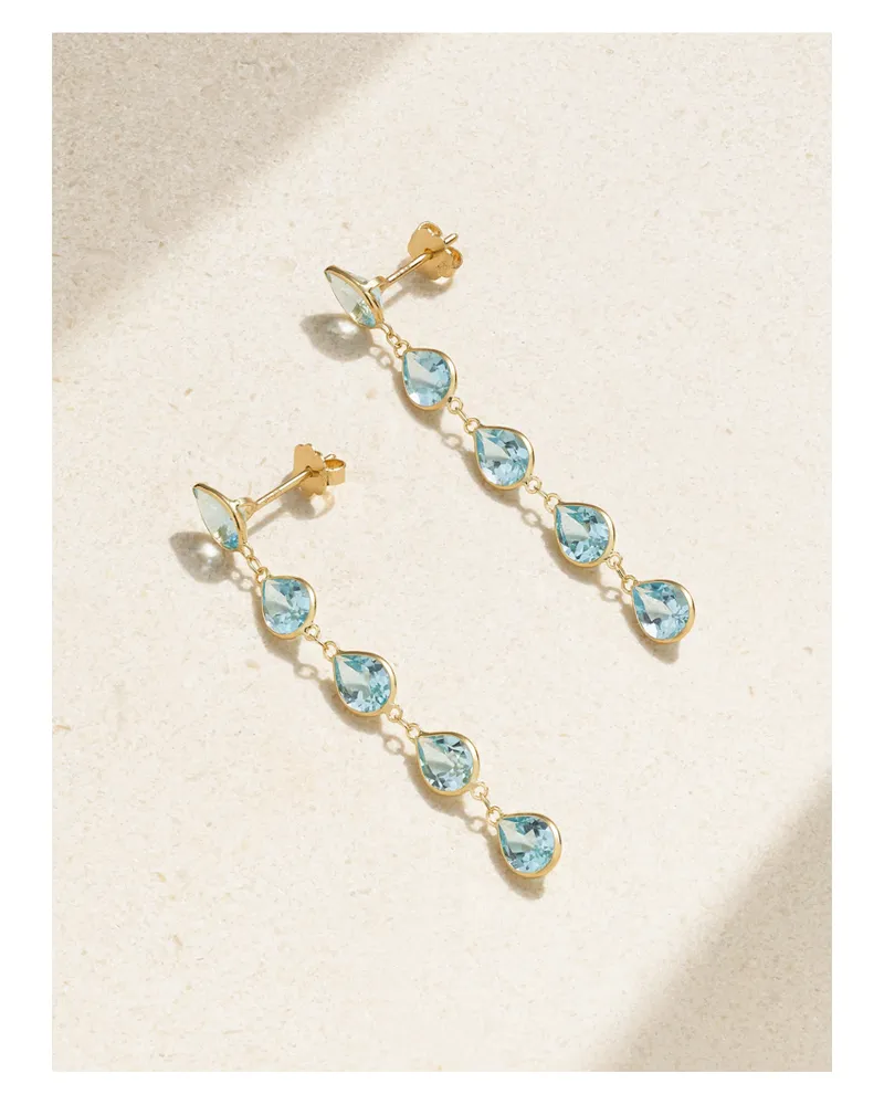 JIA JIA Chakra Gold Topaz Earrings - Blue Blue