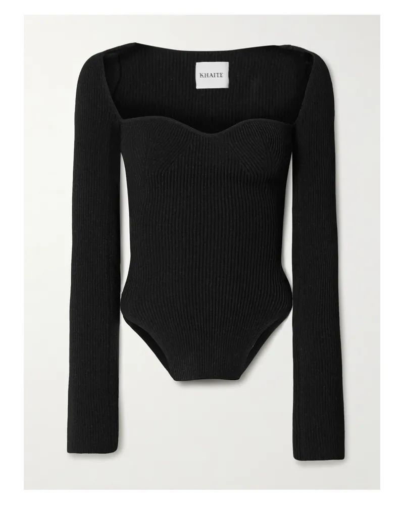KHAITE Maddy Pullover Aus Rippstrick - Schwarz Schwarz