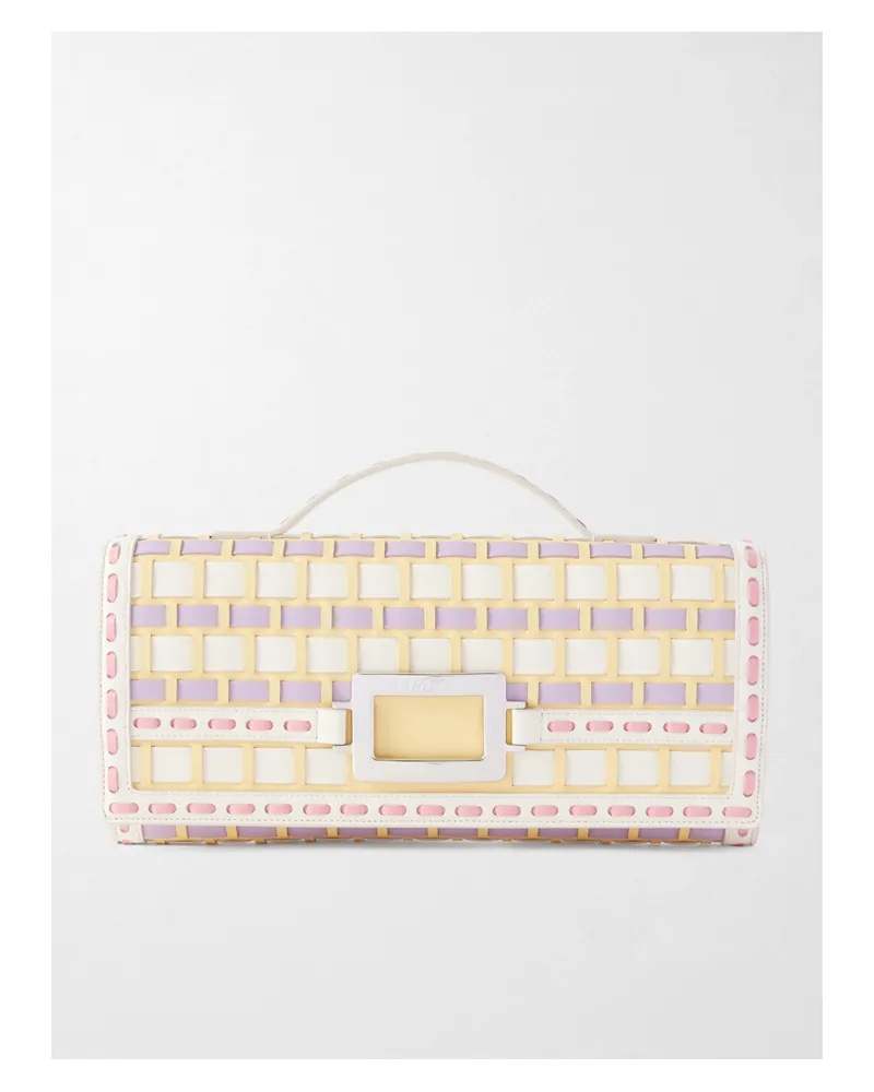 Roger Vivier Belle Vivier Buckled Leather Clutch - Multi Multi
