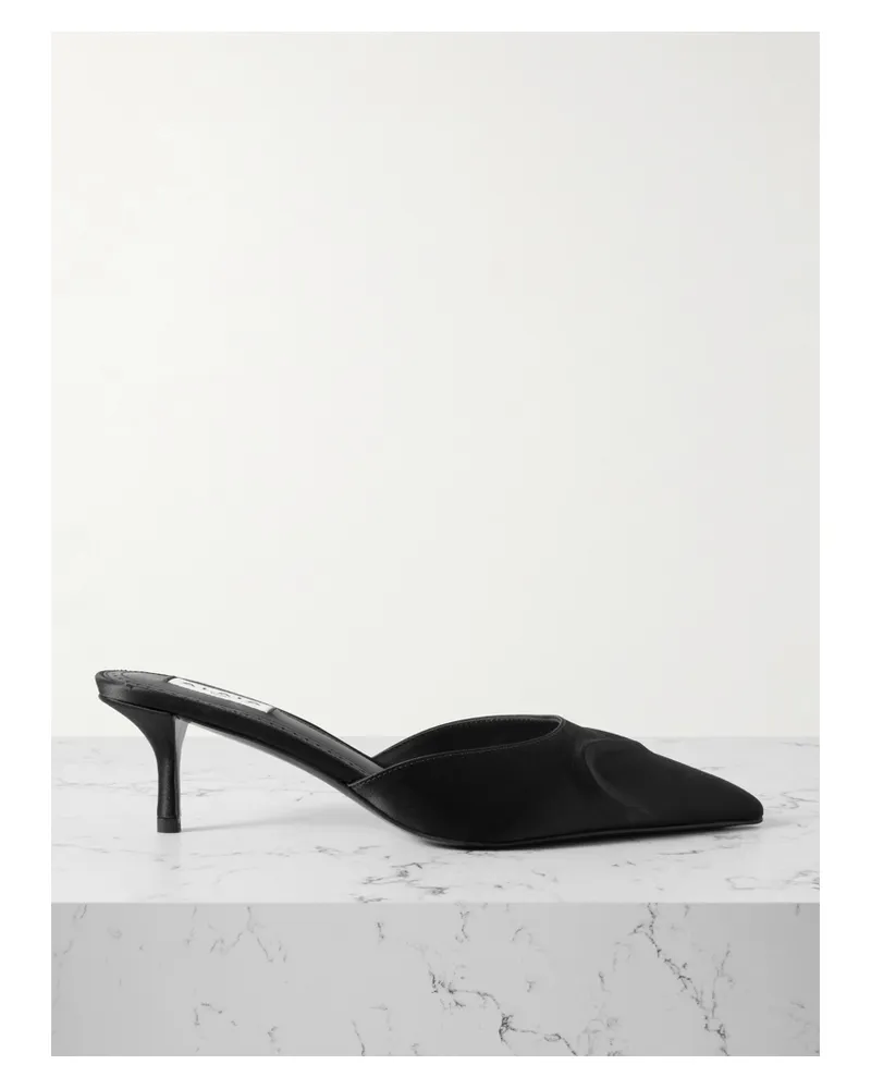 Alaïa 55 Mules Aus Satin - Schwarz Schwarz
