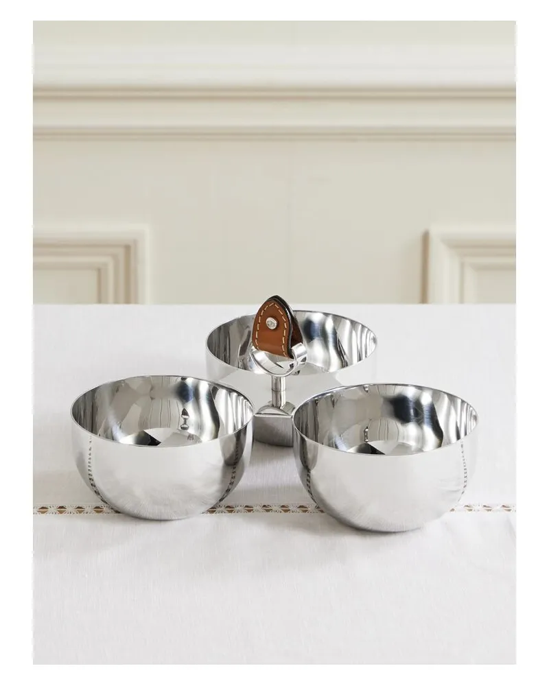 Ralph Lauren Home Wyatt Nussschalen Aus Edelstahl Und Leder - Silber Silber