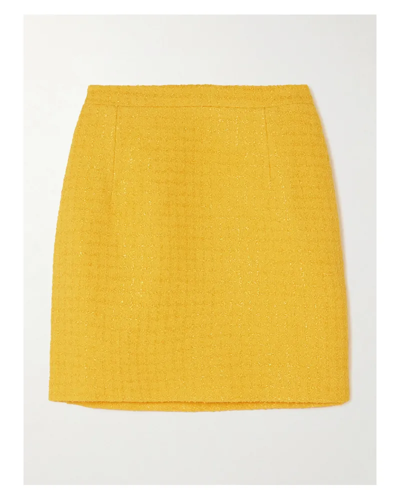 Alessandra Rich Minirock Aus Bouclé-tweed - Gelb Gelb