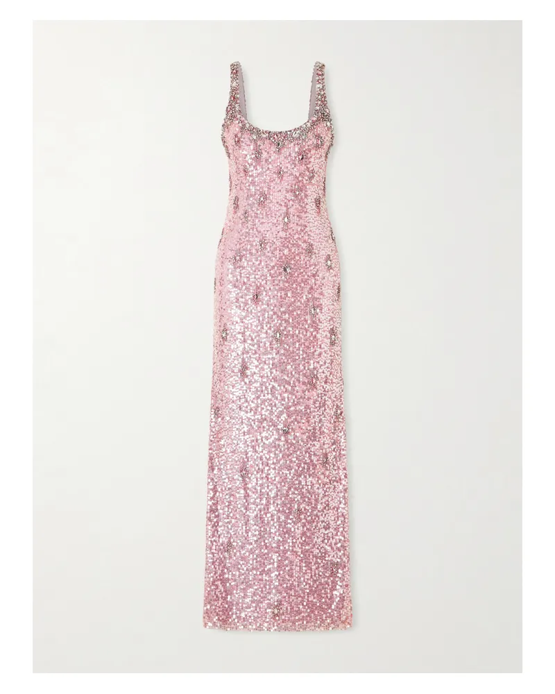 Jenny Packham Eza Embellished Mesh Gown - Pink Pink
