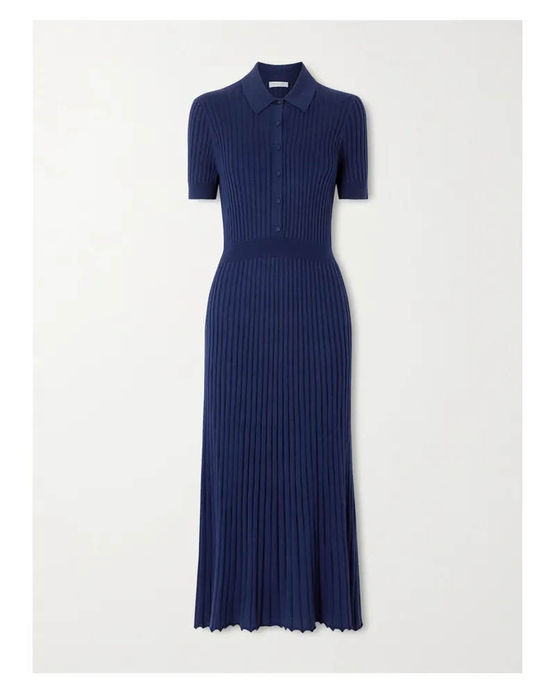 Gabriela Hearst Midikleid Aus Einer Gerippten Kaschmir-seidenmischung - Blau Blau