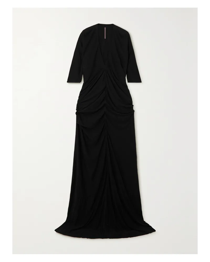 Rick Owens Em Maxikleid Aus Jersey Mit Falten - Schwarz Schwarz