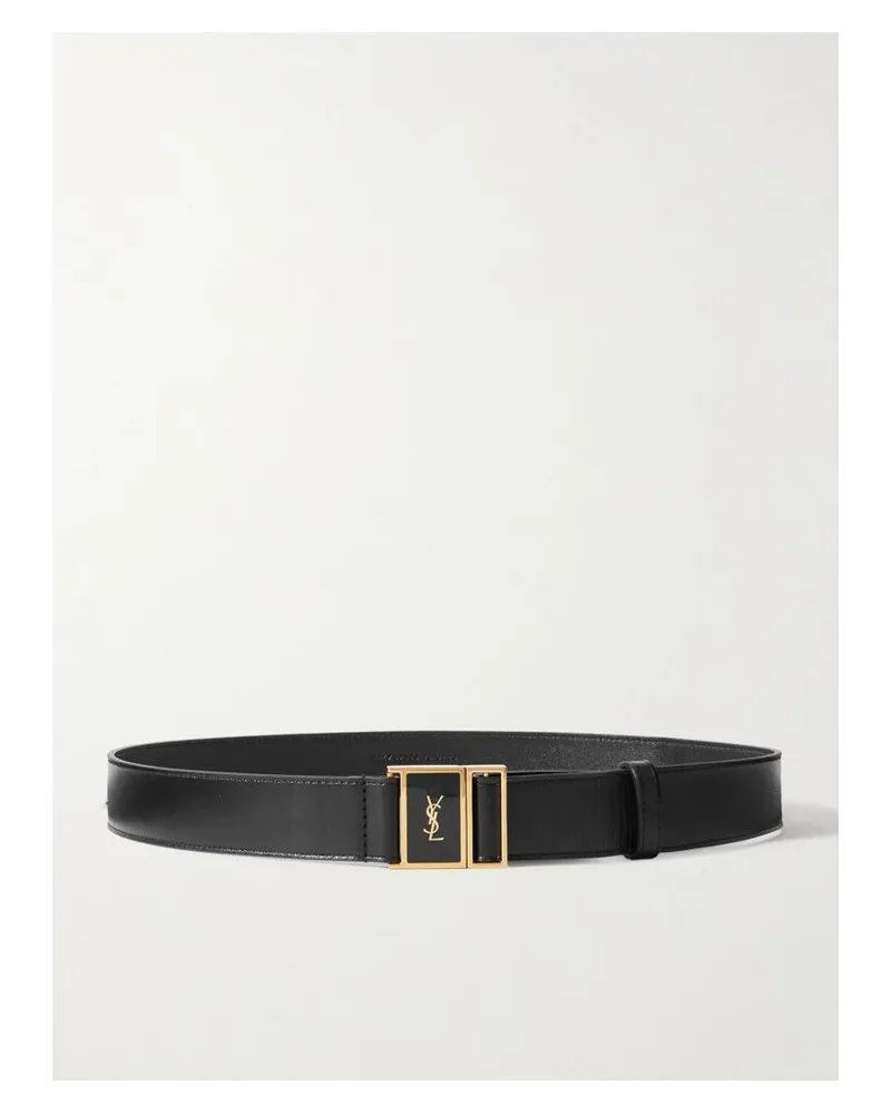 Saint Laurent Gürtel Aus Leder - Schwarz Schwarz