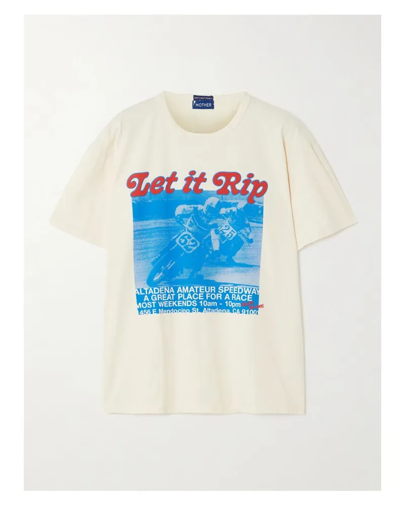 Mother The Sleep-over T-shirt Aus Jersey Aus Einer Baumwollmischung Mit Prints - Creme Creme
