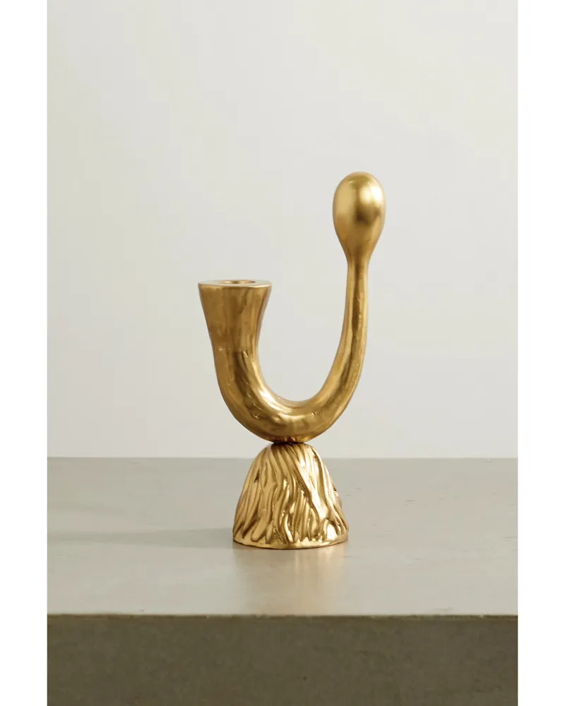 L’OBJET Haas Brothers Horn – Bronzefarbener Kerzenständer - Gold Gold