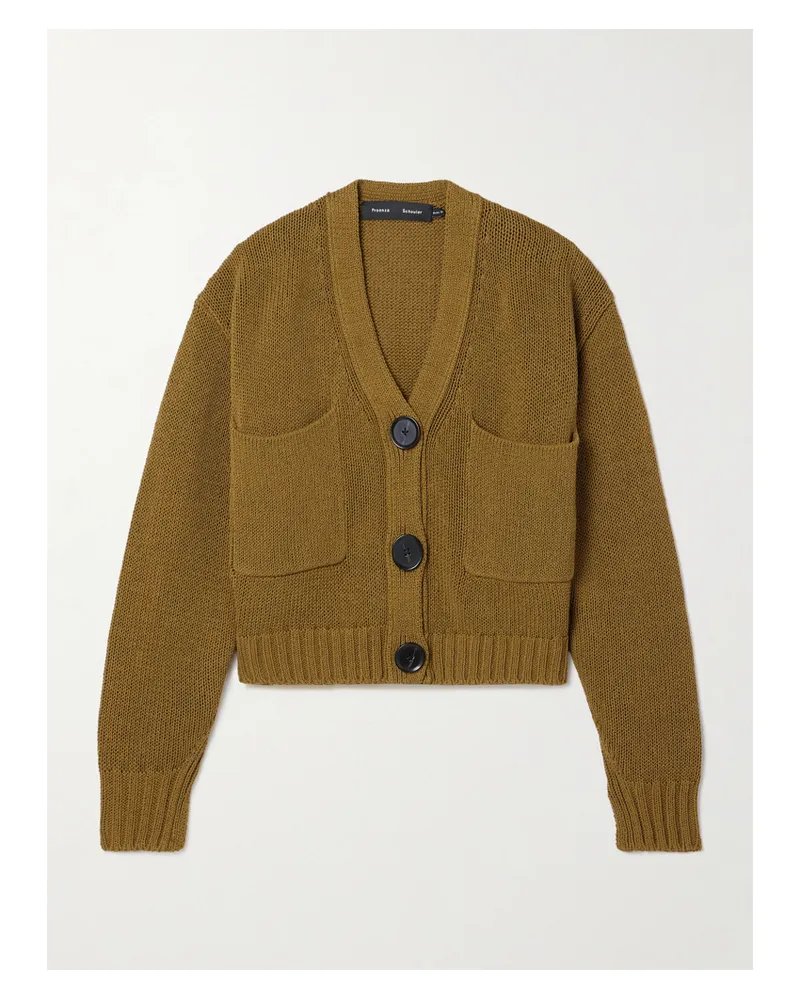 Proenza Schouler Sofia Verkürzter Cardigan Aus Einer Baumwollmischung - Gelb Gelb