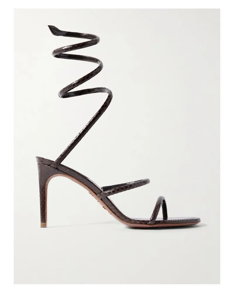 René Caovilla Cleo Sandalen Aus Schlangenleder - Braun Braun