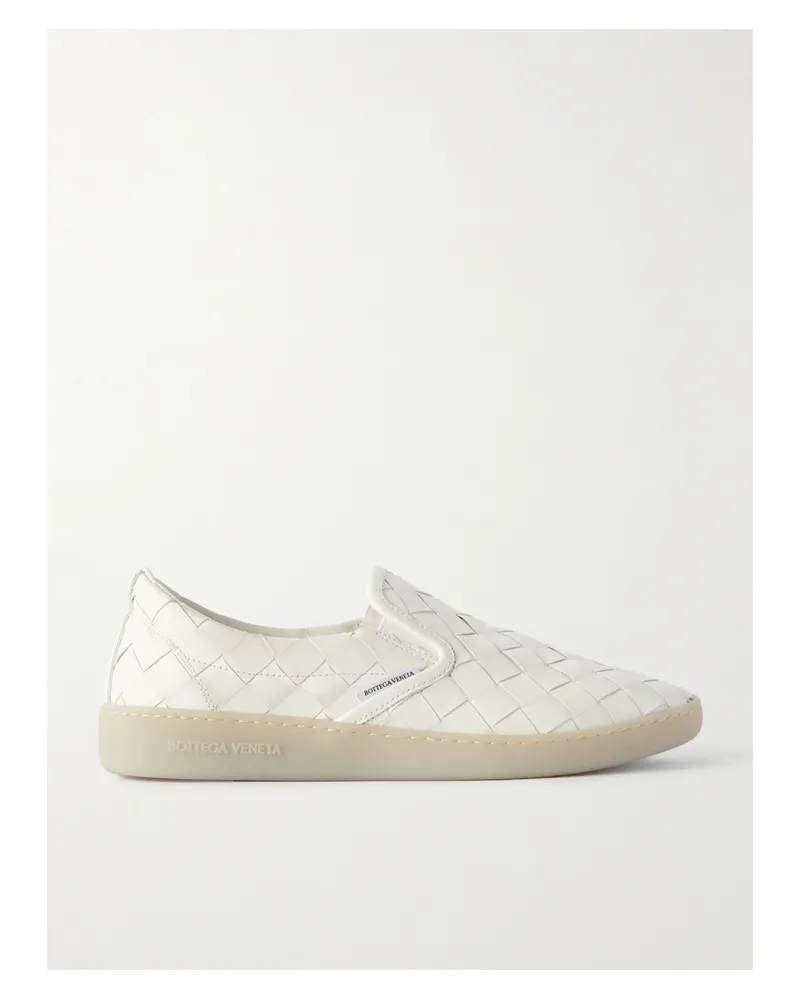 Bottega Veneta Intrecciato Leather Sneakers - White White