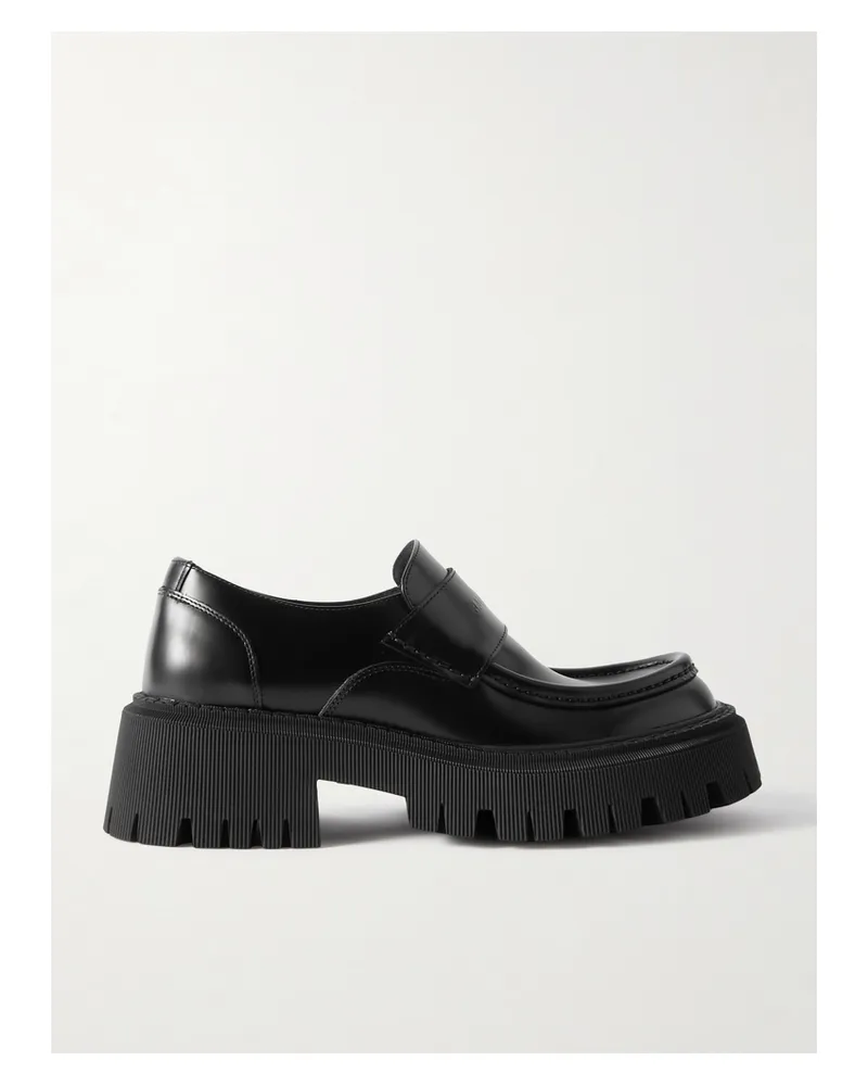 Balenciaga Tractor Leather Loafers - Black Black