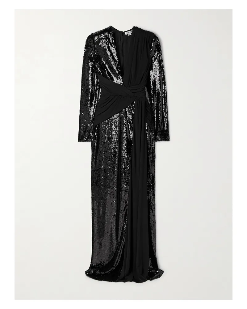 Zuhair Murad Robe Aus Tüll Und Jersey Mit Pailletten Und Raffungen - Schwarz Schwarz