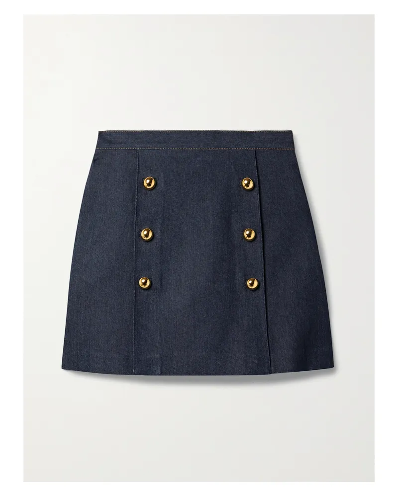 Adam Lippes Minirock Aus Denim Mit Verzierungen - Blau Blau