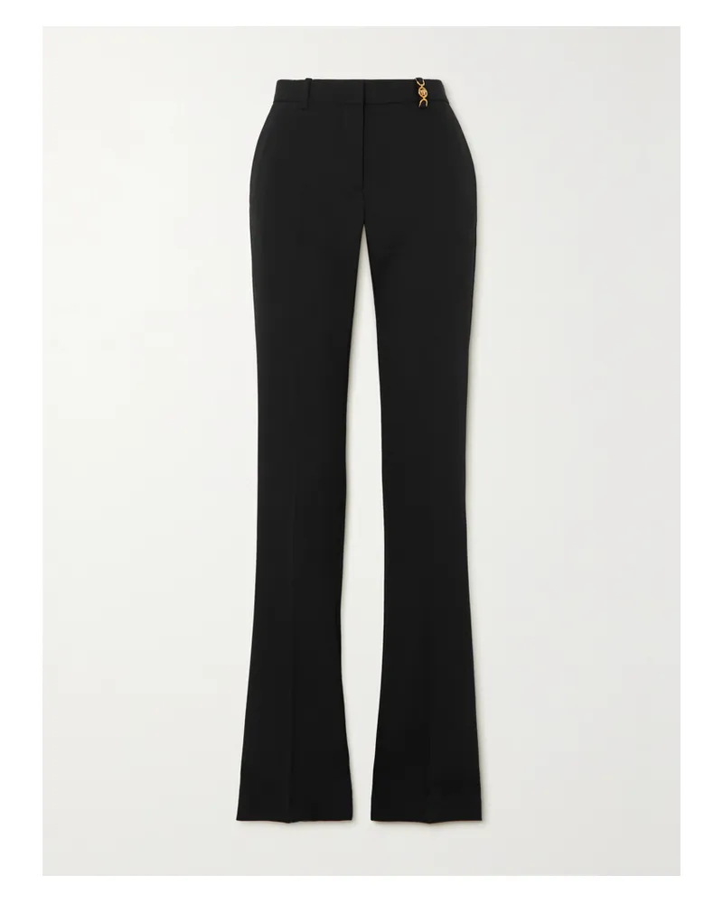 Versace Schlaghose Aus Stretch-wolle Mit Verzierung - Schwarz Schwarz