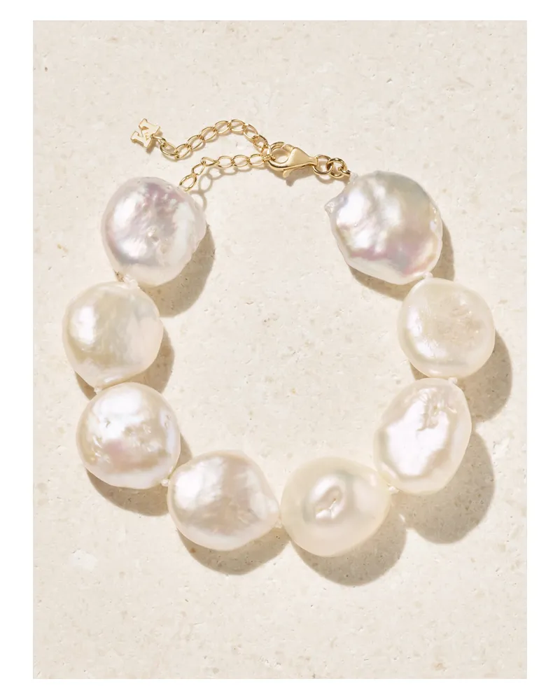 MATEO 14-karat Gold Pearl Bracelet - Off-white Off-white