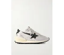 Running Marathon Sneakers Aus Ripstop Mit Besätzen Aus Leder Und Gummi In Metallic-optik - Silber