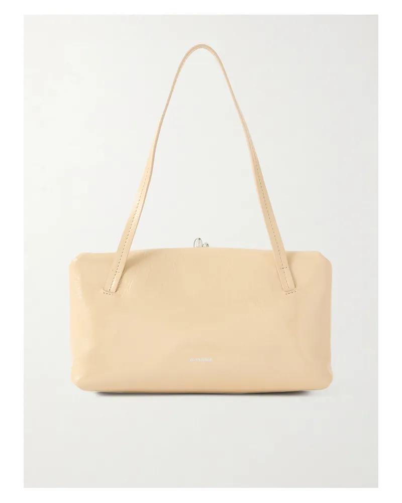 Jil Sander Goji Pillow Small Crinkled-leather Shoulder Bag - Off-white Off-white