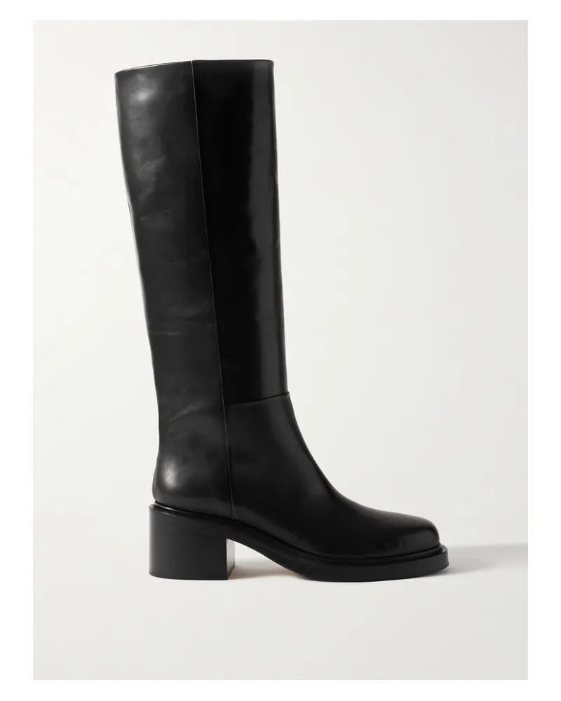 aeyde Taito Leather Knee Boots - Black Black