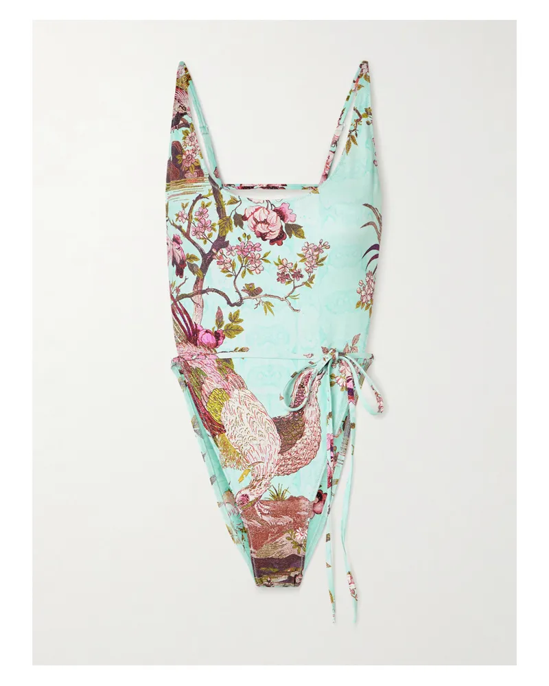 SKIMS Roberto Cavalli Signature Swim Scoop Neck One Piece – Fagianella – Badeanzug - Mehrfarbig Mehrfarbig