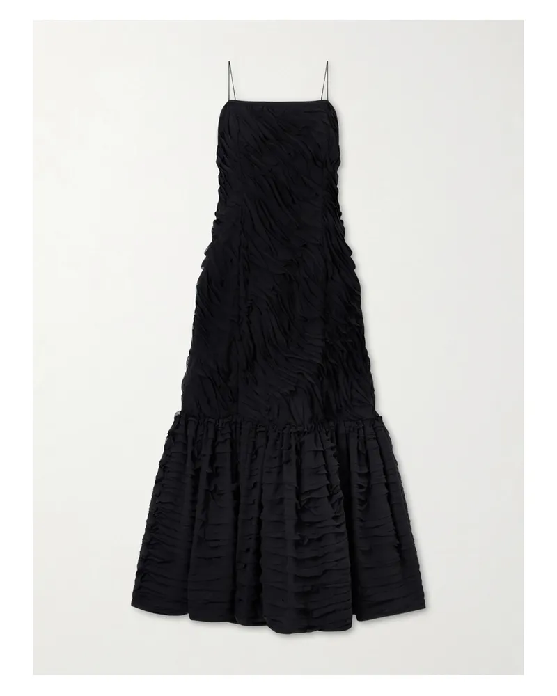 Ulla Johnson Augustina Midikleid Aus Chiffon - Schwarz Schwarz