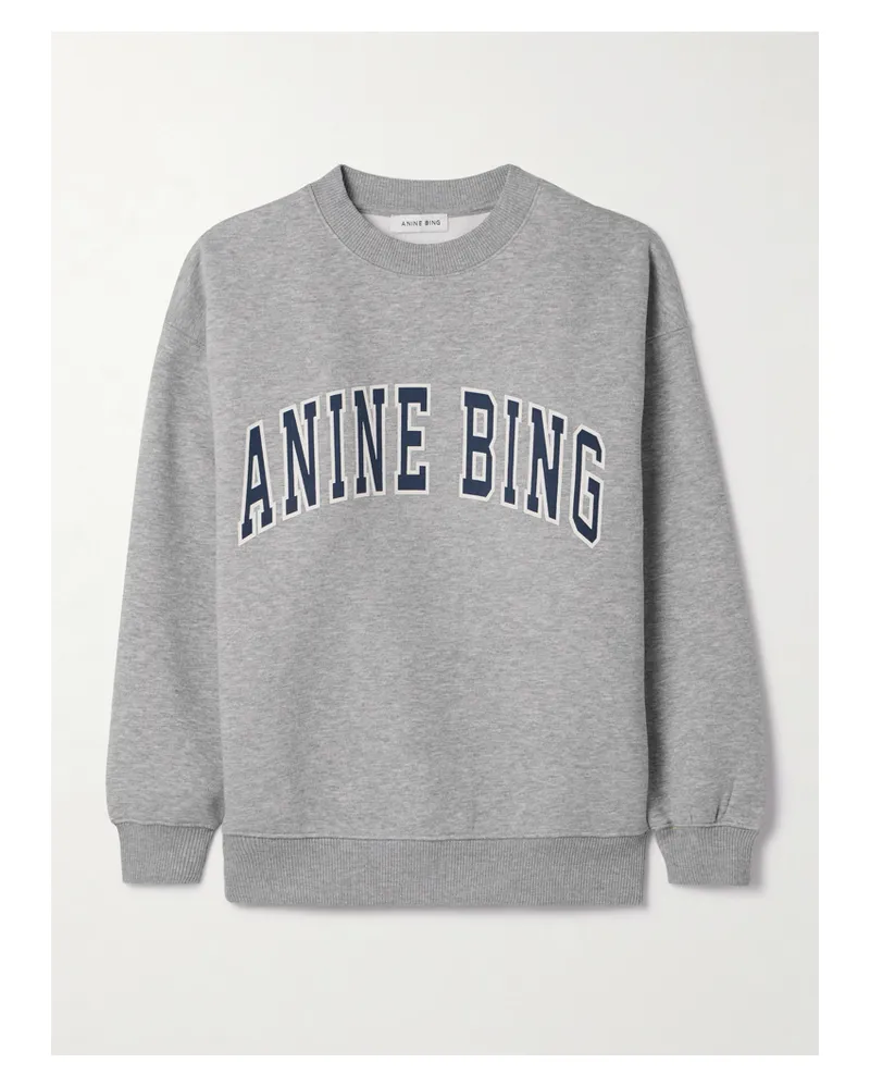 Anine Bing Spencer Sweatshirt Aus Jersey Aus Einer Baumwollmischung Mit Print - Grau Grau
