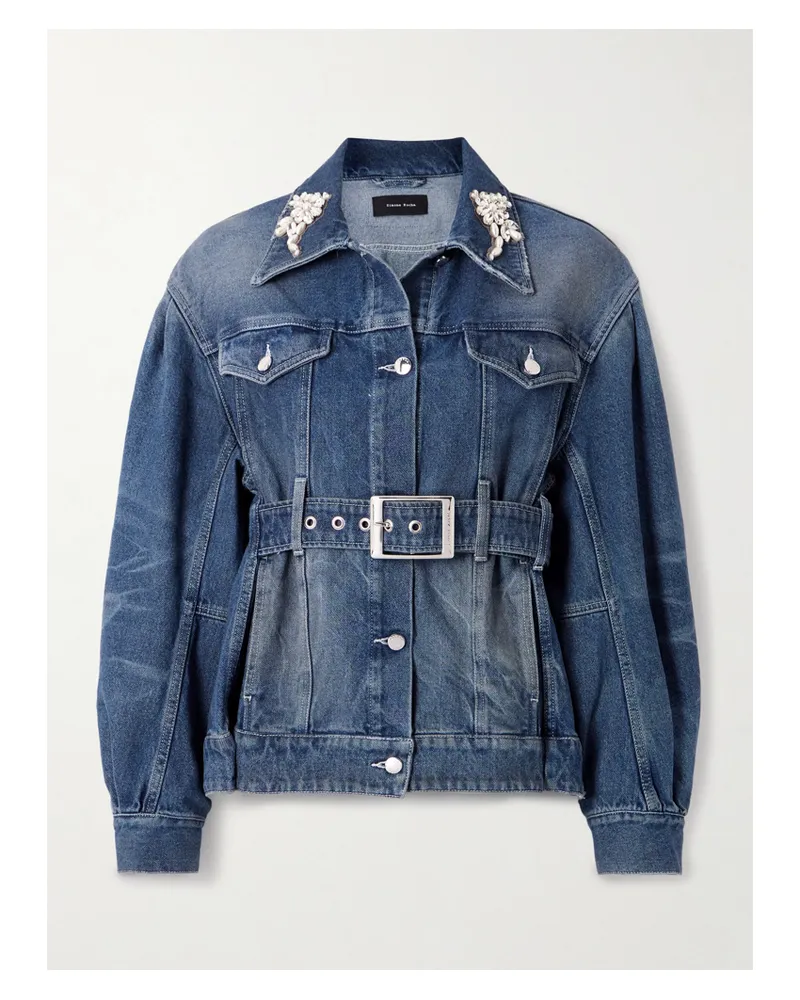 Simone Rocha Jeansjacke Mit Verzierungen Und Gürtel - Blau Blau
