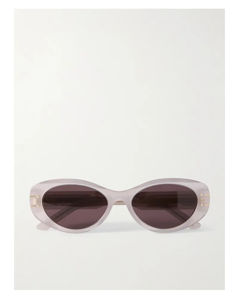 Dior Diorsignature B8u Oval-frame Acetate Sunglasses - Neutrals Neutrals