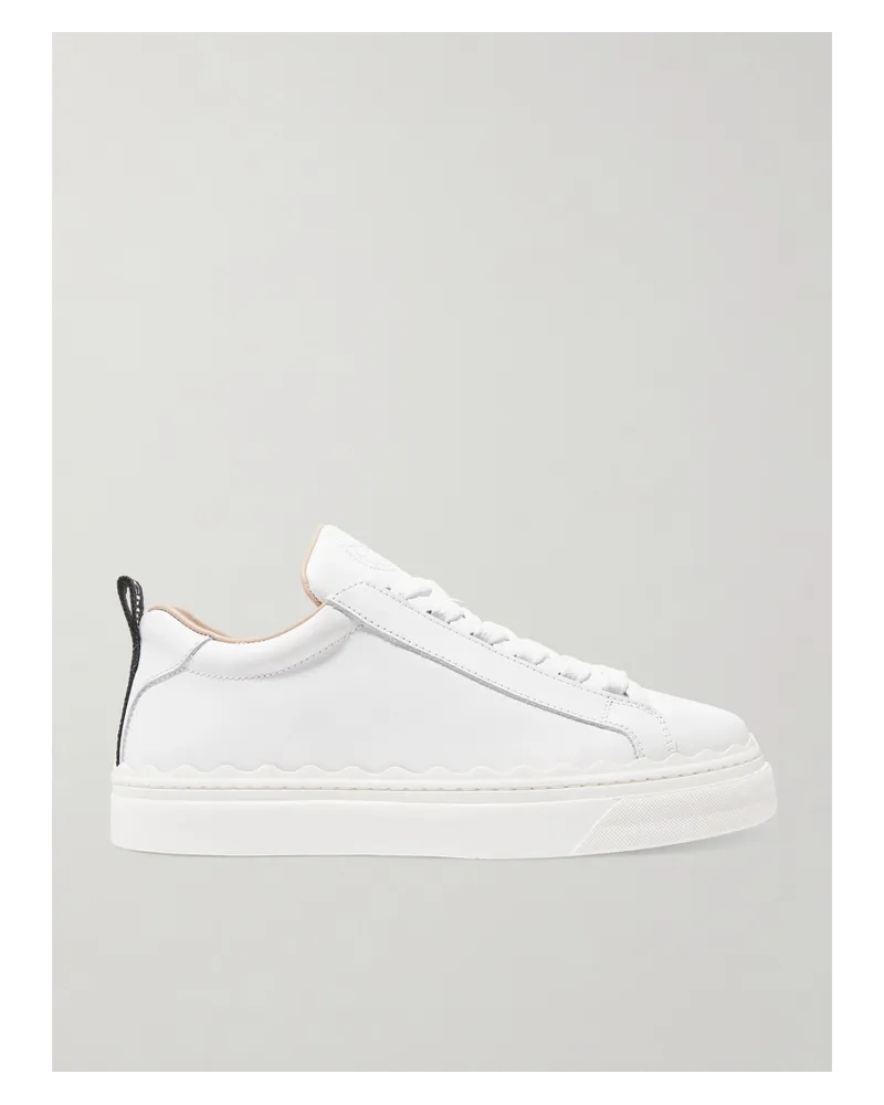 Chloé Lauren Sneakers aus Leder mit Wellenkante Weiß