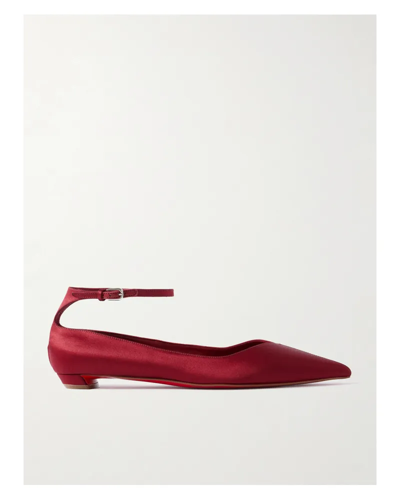 Christian Louboutin Erozeena Flache Schuhe Mit Spitzer Kappe Aus Satin - Rot Rot